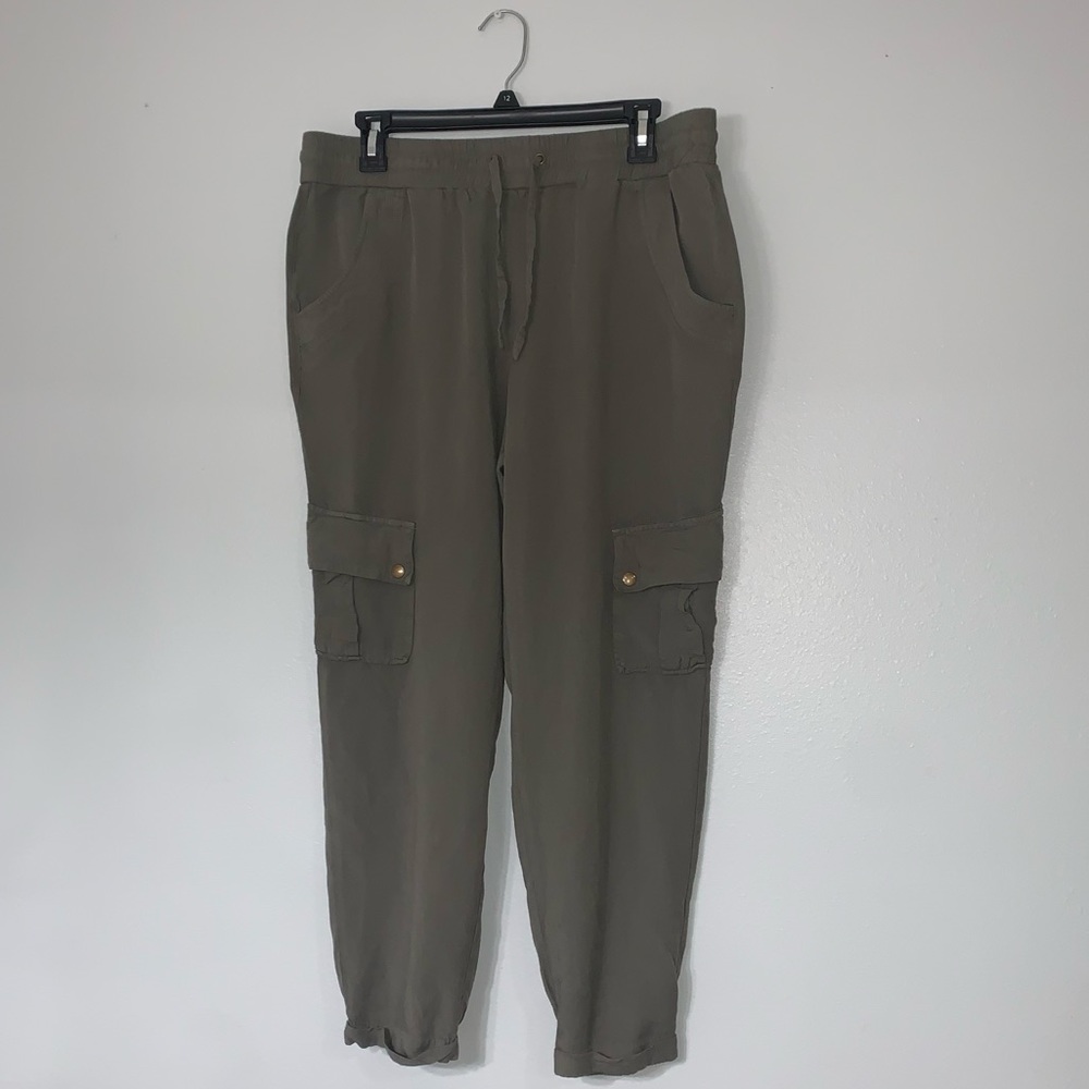 Army green cargo joggers
